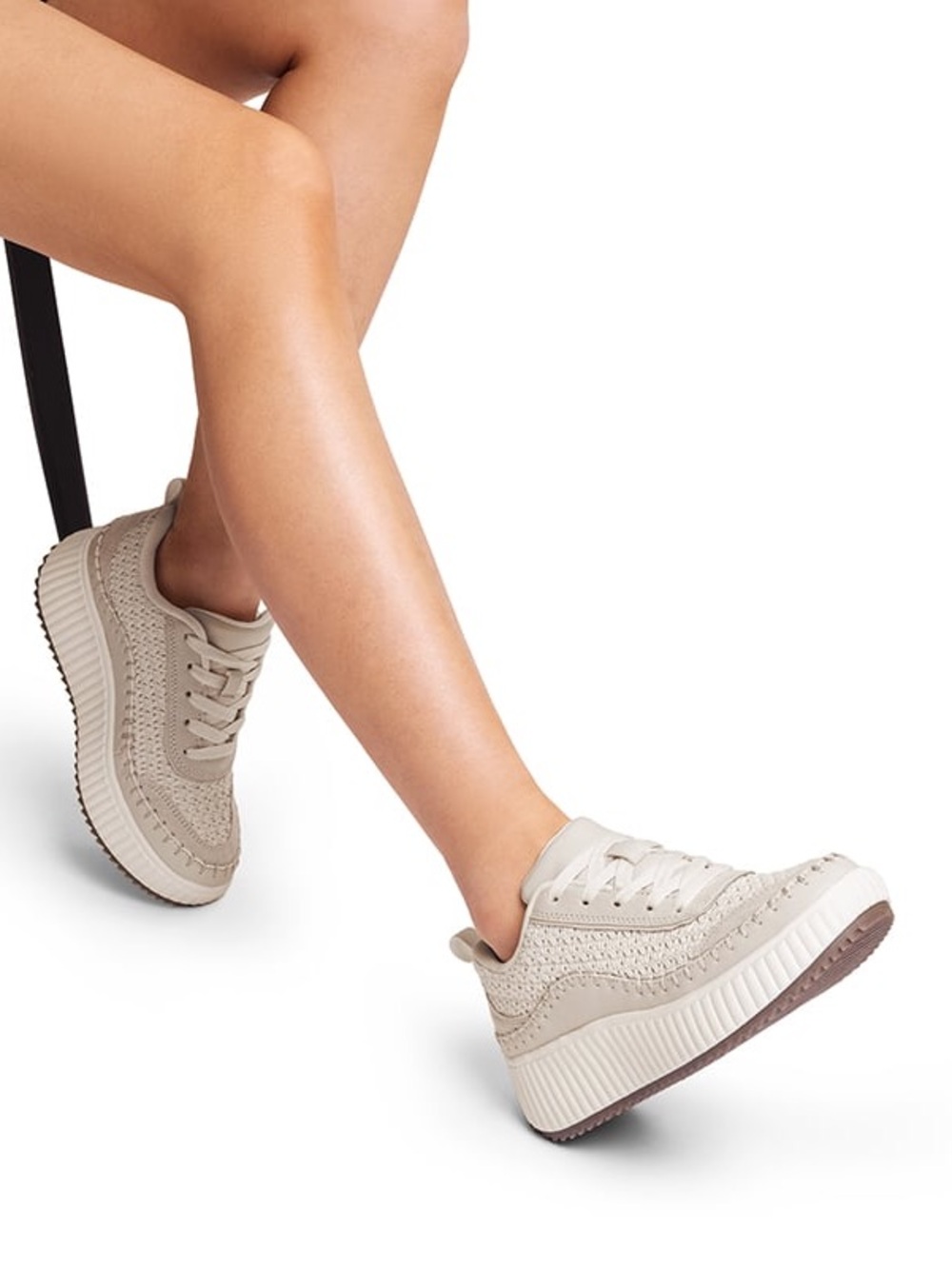 Dream Pairs [Arch] Wide Width Tweed Platform Fashion Sneakers Size 8.5 NEW